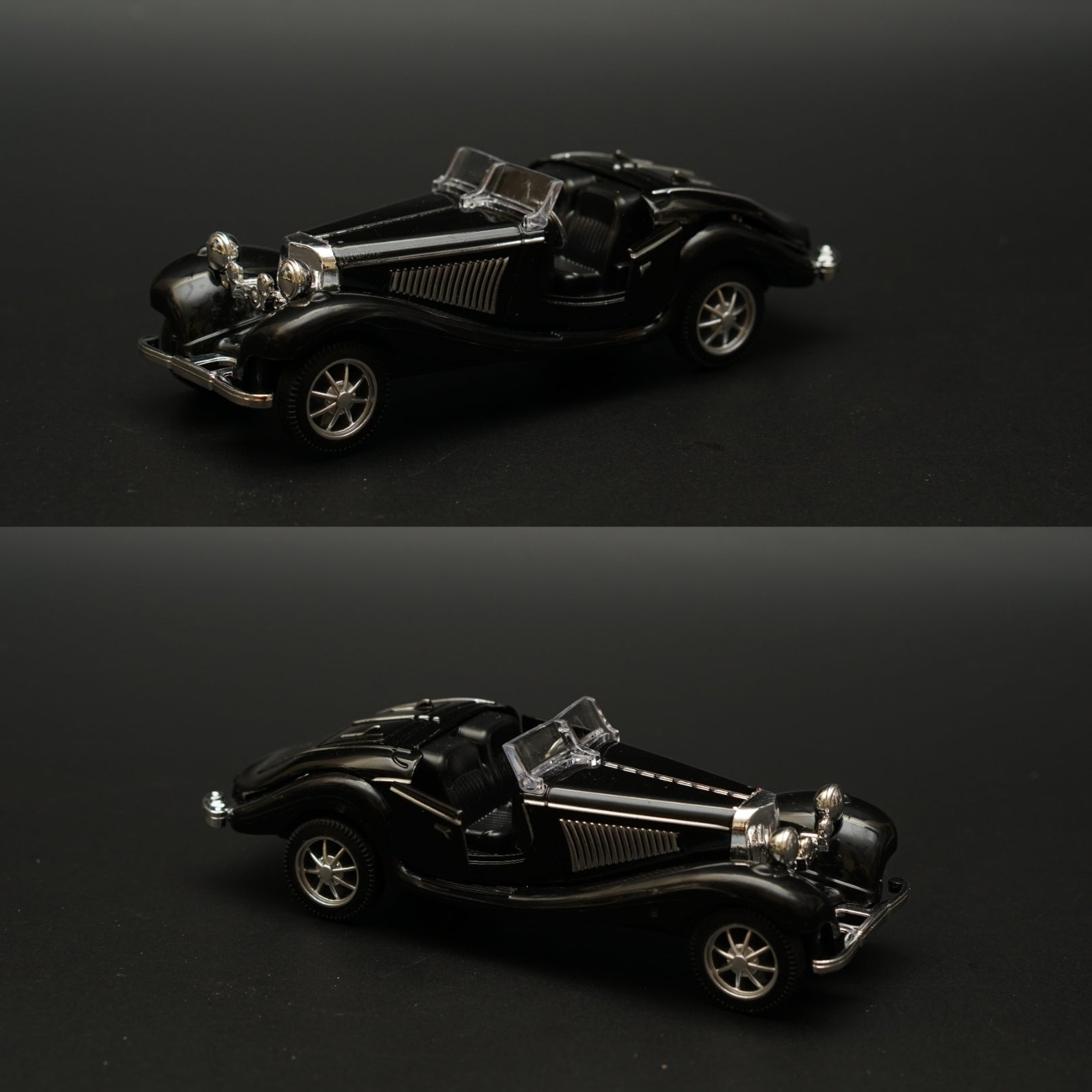 1:36 Mercedes-Benz 500K Vintage Car Black (Open top) -  Kunju Vandi  