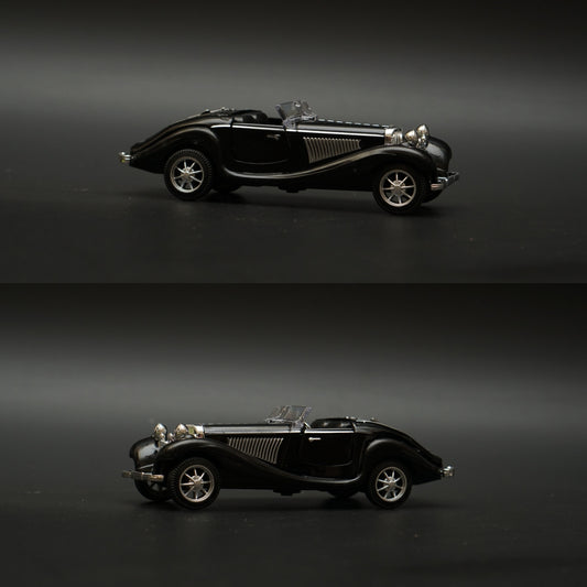 1:36 Mercedes-Benz 500K Vintage Car Black (Open top) -  Kunju Vandi  
