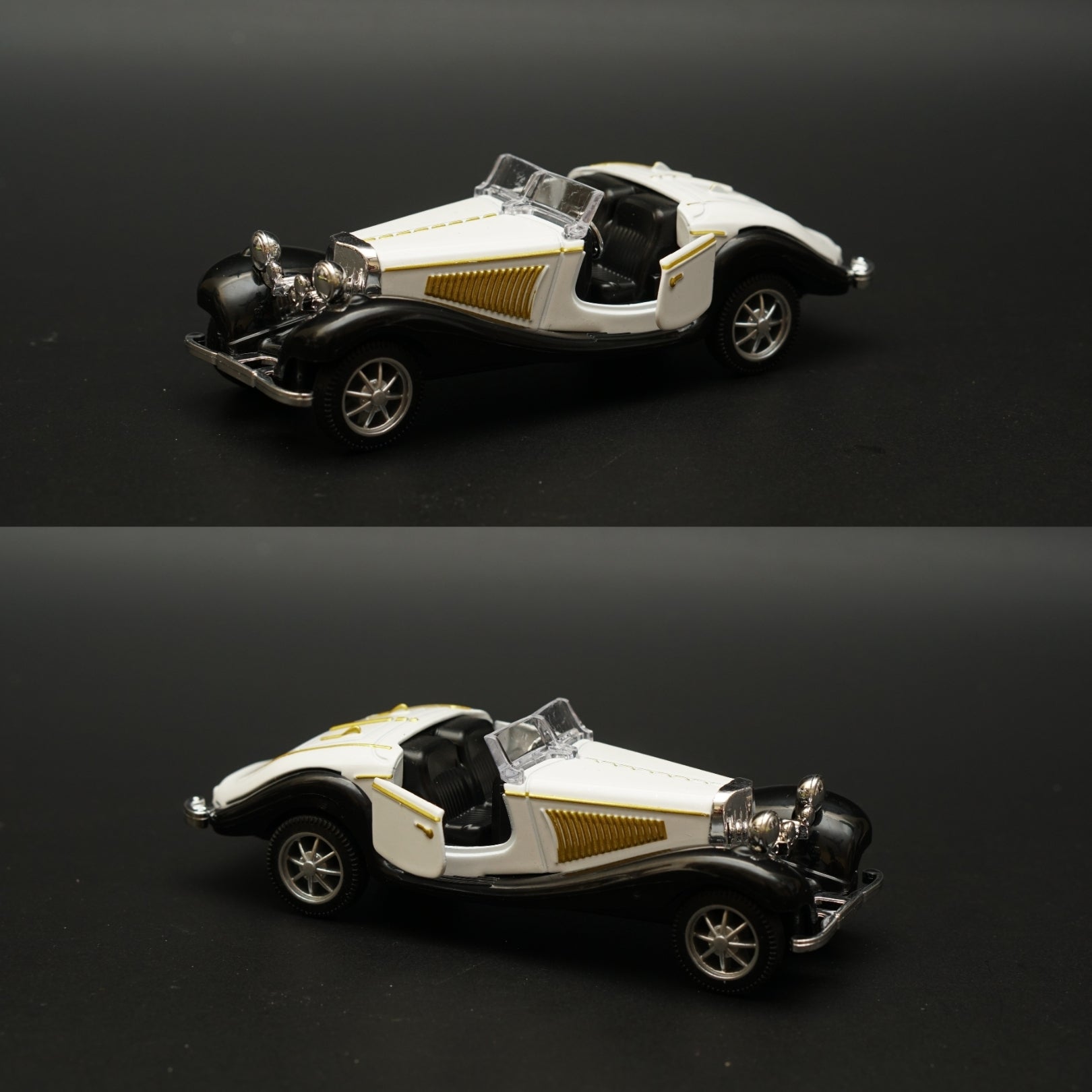 1:36 Mercedes-Benz 500K Vintage Car White (Open top) -  Kunju Vandi  