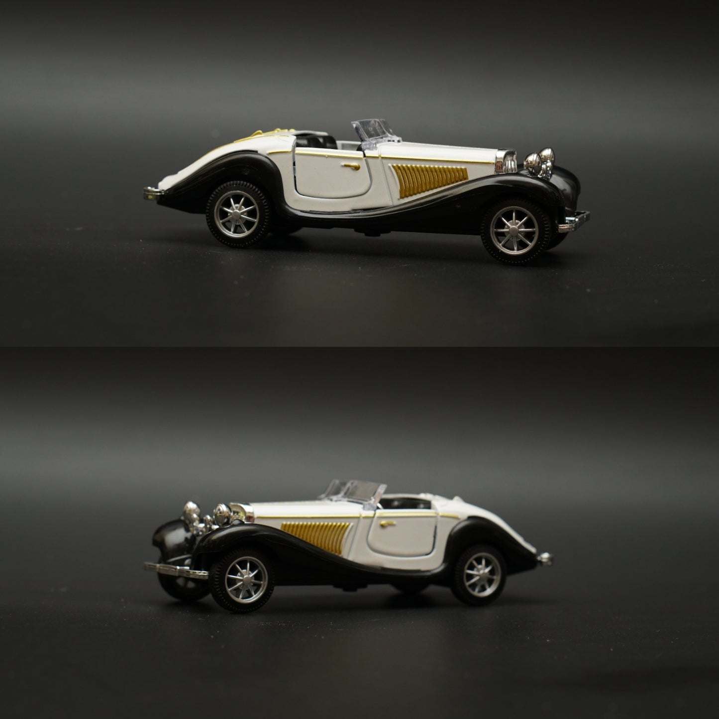 1:36 Mercedes-Benz 500K Vintage Car White (Open top) -  Kunju Vandi  