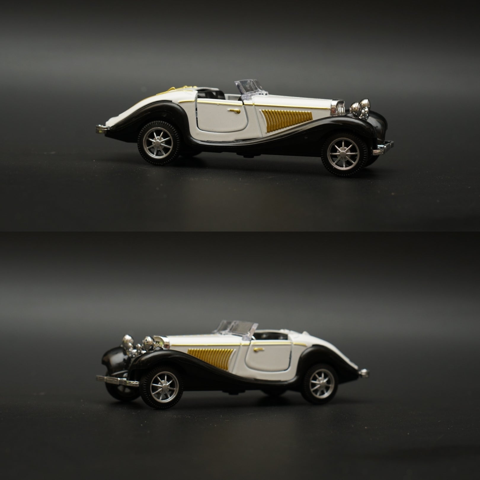 1:36 Mercedes-Benz 500K Vintage Car White (Open top) -  Kunju Vandi  
