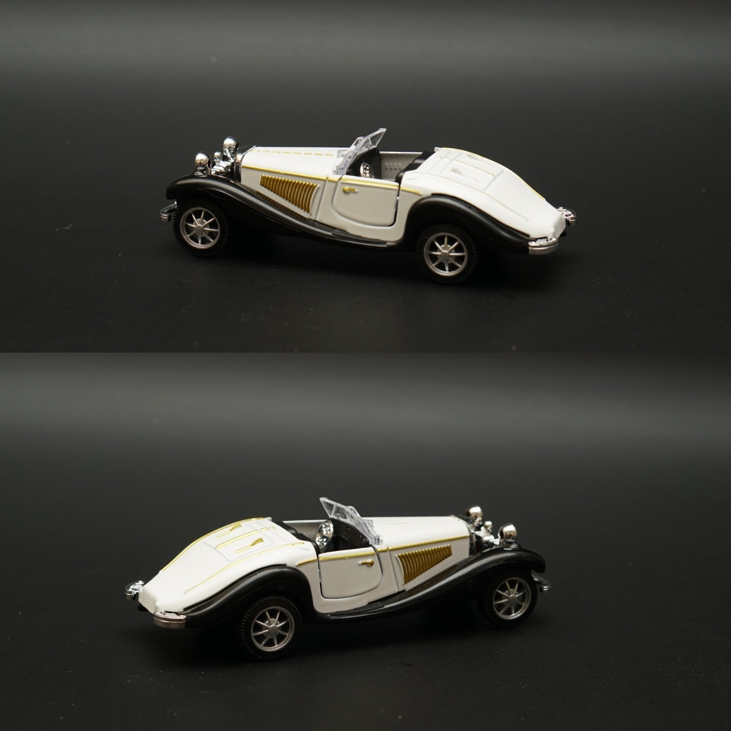 1:36 Mercedes-Benz 500K Vintage Car White (Open top) -  Kunju Vandi  