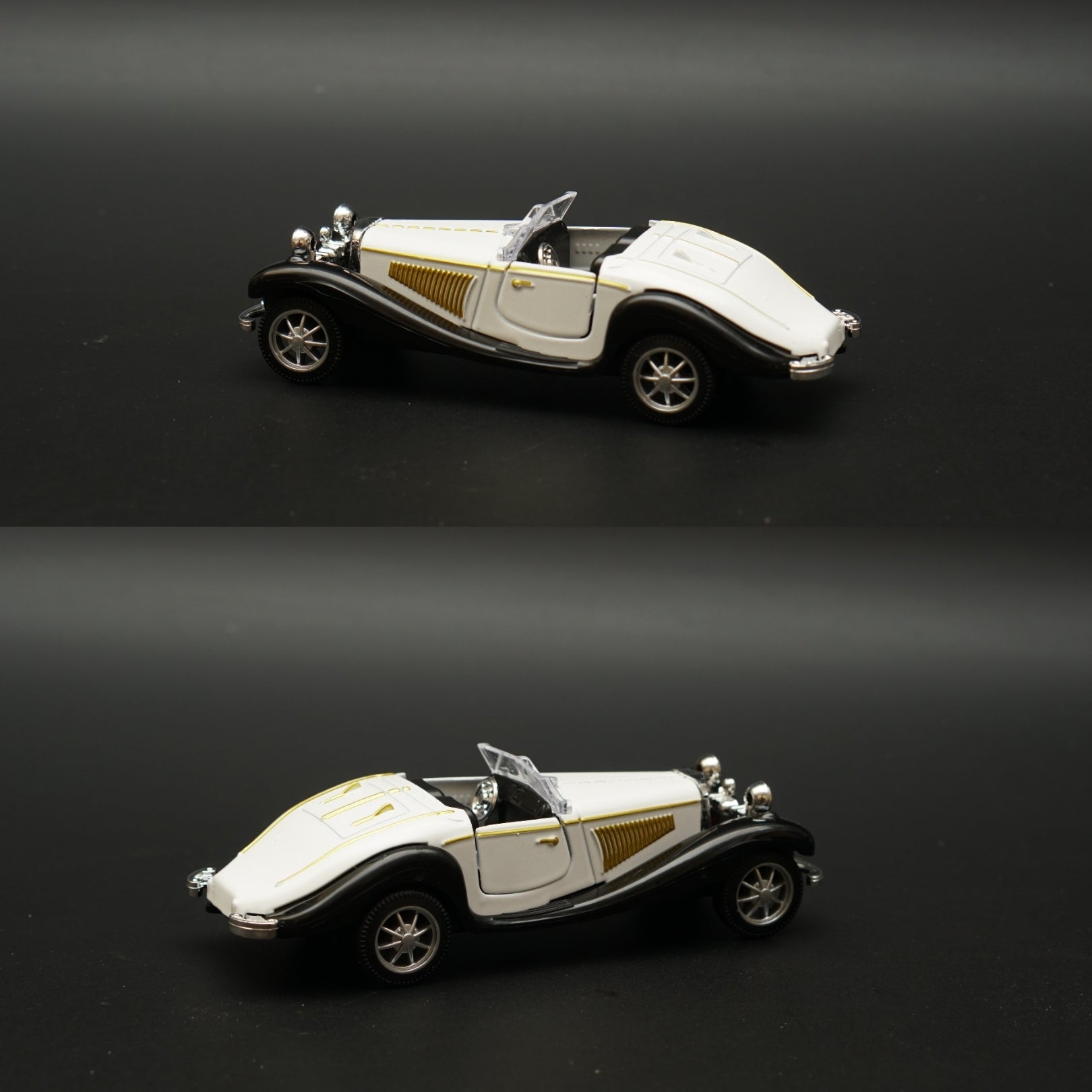 1:36 Mercedes-Benz 500K Vintage Car White (Open top) -  Kunju Vandi  