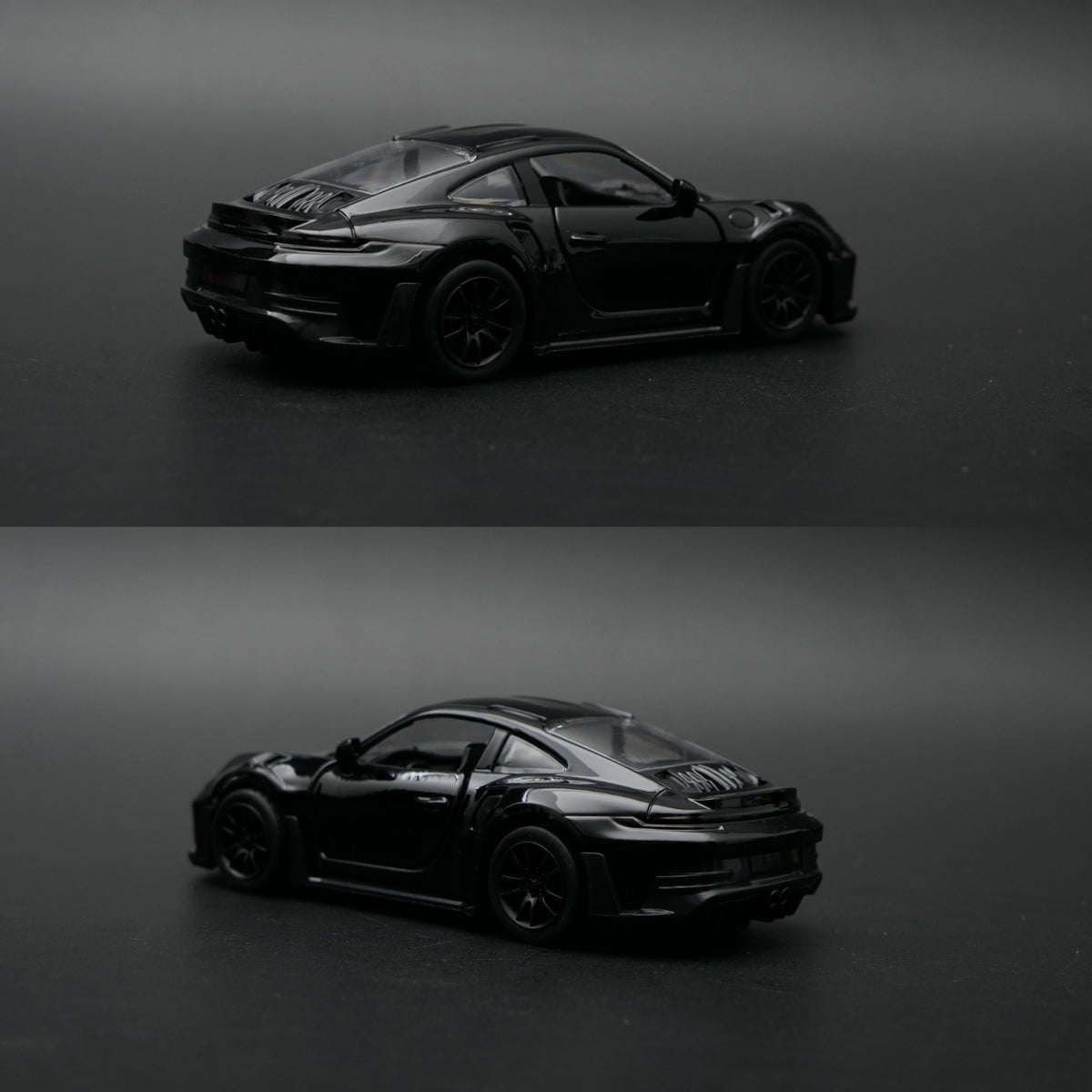 1:36 Porsche 911 Turbo S Diecast — Full Black | Street Weapon Collector's Model -  Kunju Vandi  