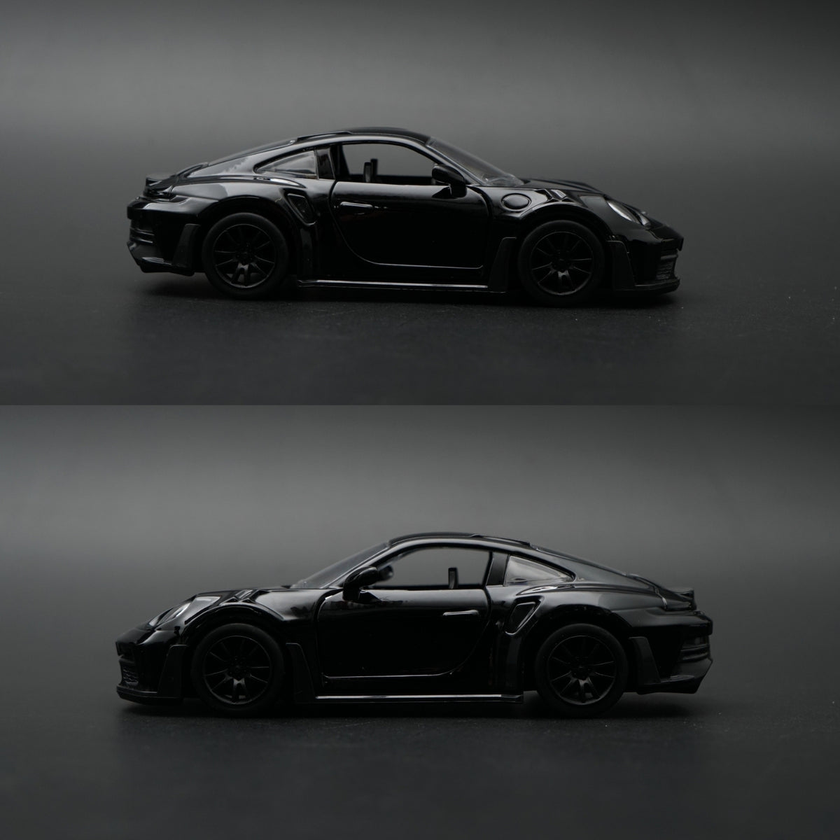 1:36 Porsche 911 Turbo S Diecast — Full Black | Street Weapon Collector's Model -  Kunju Vandi  