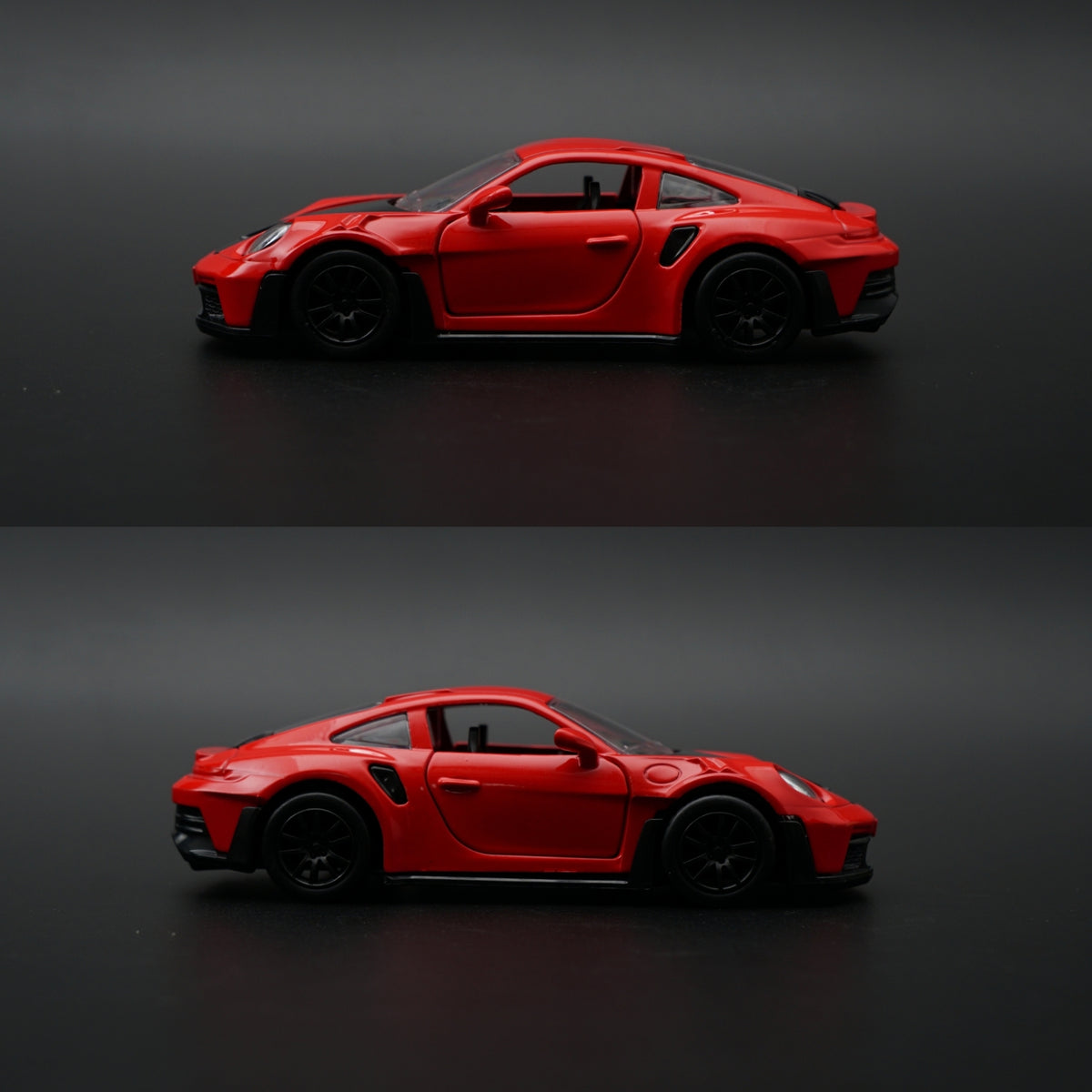 1:36 Porsche 911 Turbo S Diecast — Guards Red | Black Carbon Hood | Sport Edition -  Kunju Vandi  
