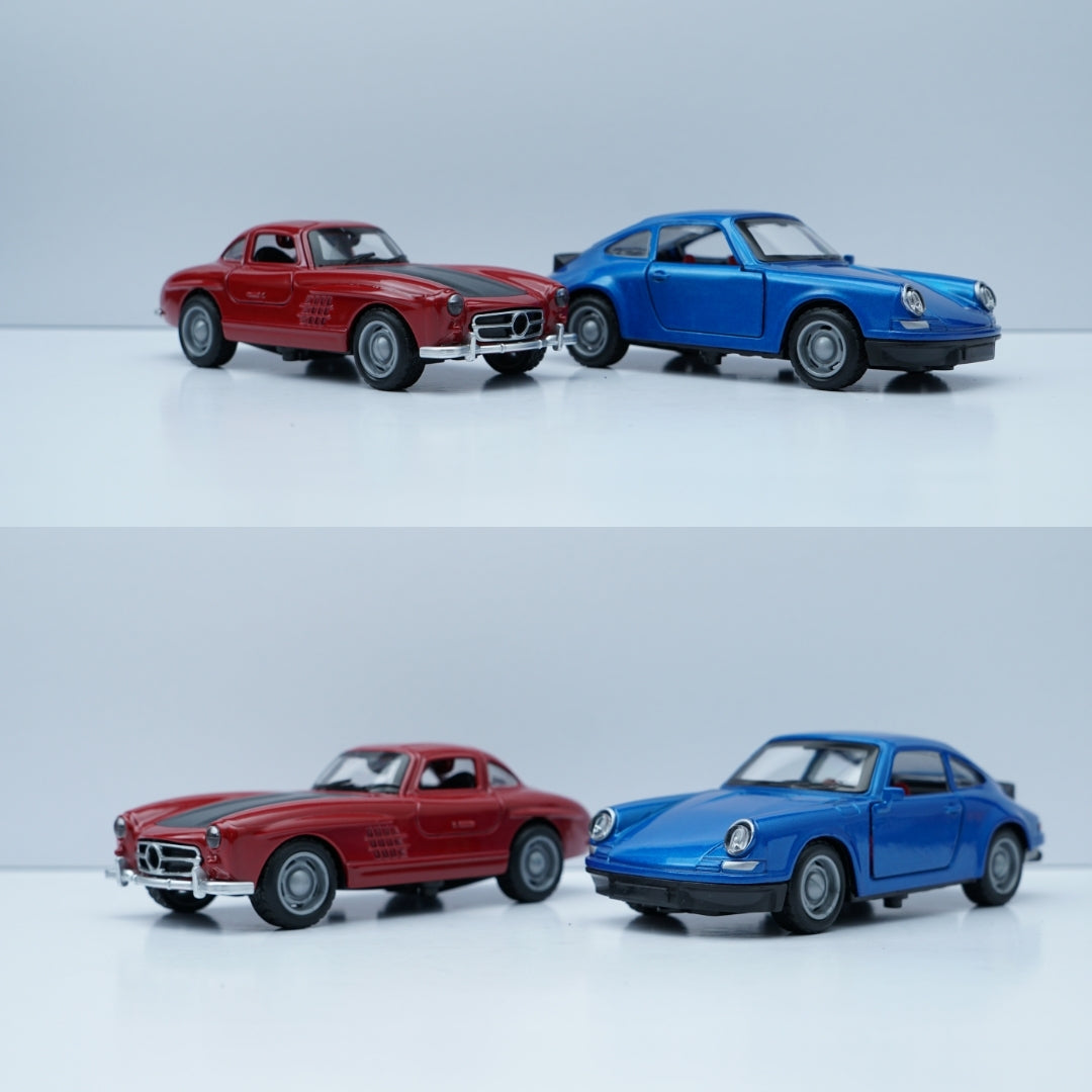 1:36 Porsche , Benz Diecast Combo (Blue,Red) -  Kunju Vandi  