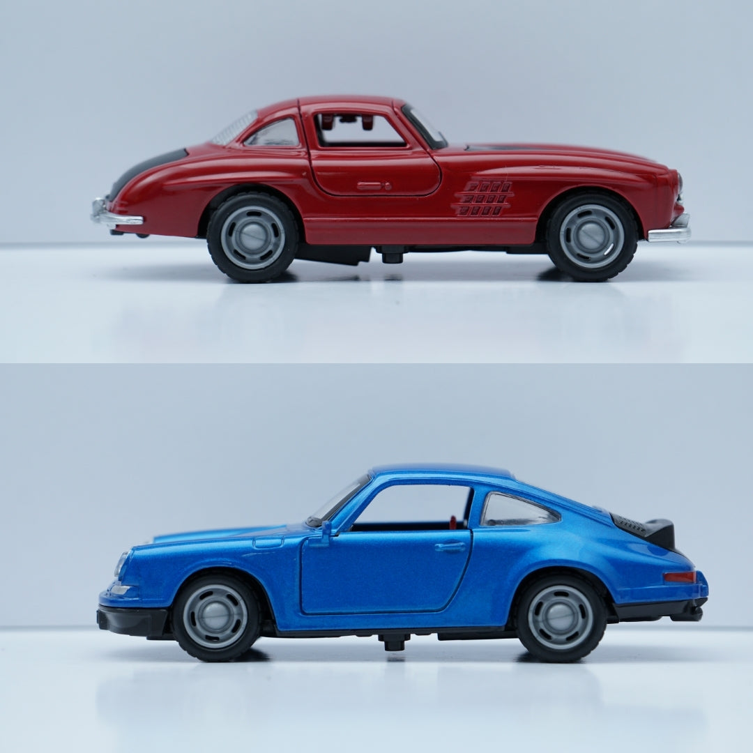 1:36 Porsche , Benz Diecast Combo (Blue,Red) -  Kunju Vandi  