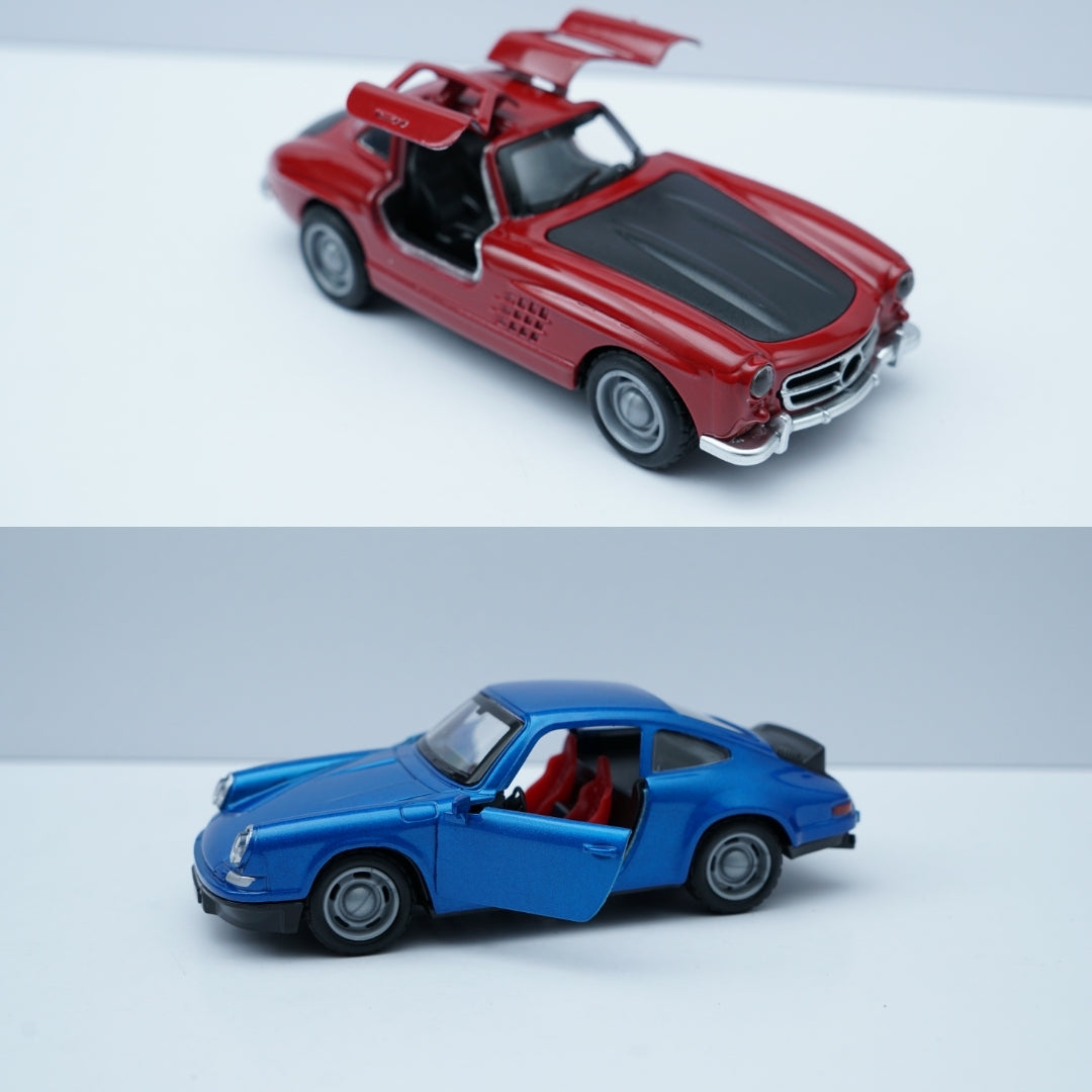 1:36 Porsche , Benz Diecast Combo (Blue,Red) -  Kunju Vandi  