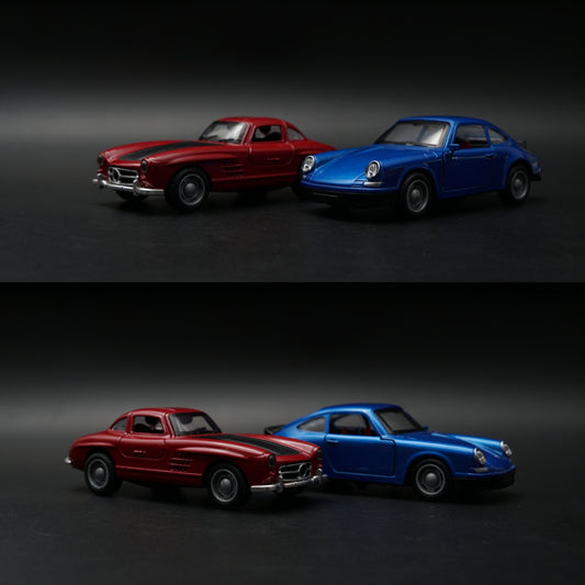 1:36 Porsche , Benz Diecast Combo (Blue,Red) -  Kunju Vandi