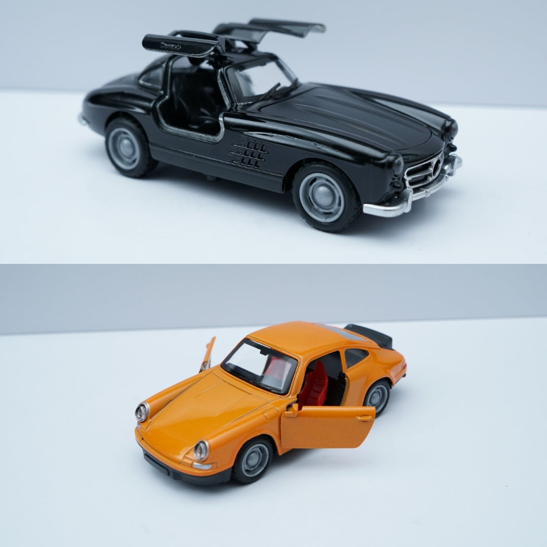 1:36 Porsche , Benz Diecast Combo (Orange,Black) -  Kunju Vandi  