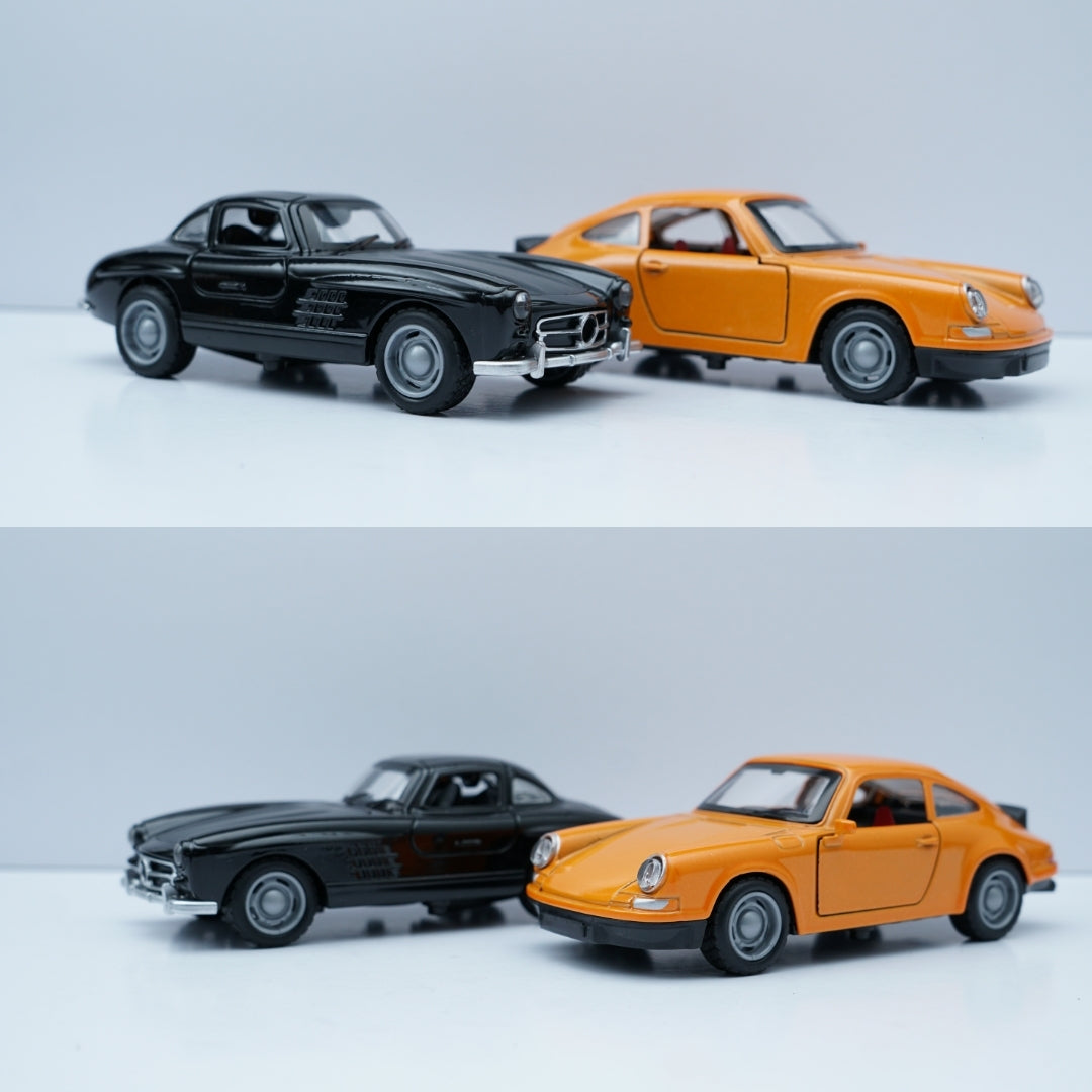 1:36 Porsche , Benz Diecast Combo (Orange,Black) -  Kunju Vandi  