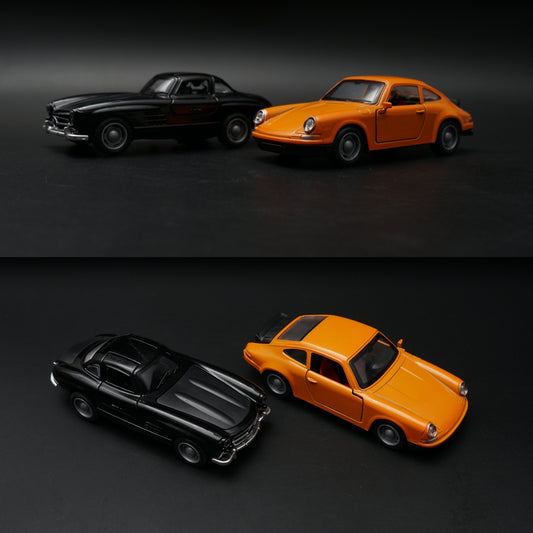 1:36 Porsche , Benz Diecast Combo (Orange,Black) -  Kunju Vandi