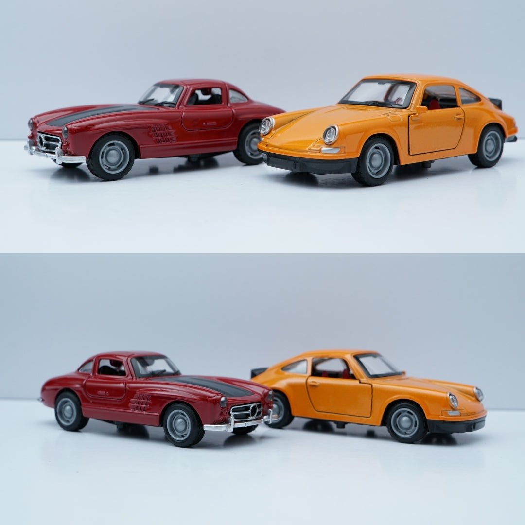 1:36 Porsche , Benz Diecast Combo (Red,Orange) -  Kunju Vandi  