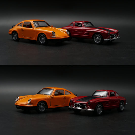 1:36 Porsche , Benz Diecast Combo (Red,Orange) -  Kunju Vandi