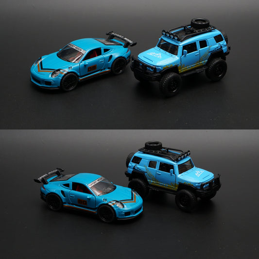 1:36 Porsche , Fj Cruiser Diecast Combo -  Kunju Vandi  