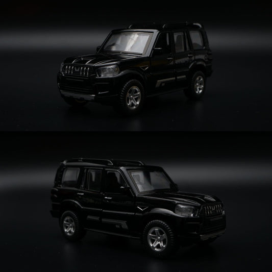 1:36 Scorpio Diecast SUV | Black 4-Door | Rugged Off-Roader Collectible -  Kunju Vandi