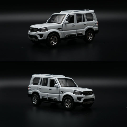 1:36 Scorpio Diecast SUV | White 4-Door | Rugged Off-Roader Collectible -  Kunju Vandi