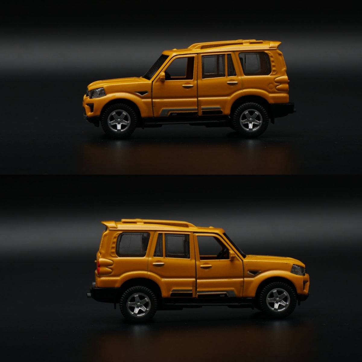 1:36 Scorpio Diecast SUV | Yellow 4-Door | Rugged Off-Roader Collectible -  Kunju Vandi