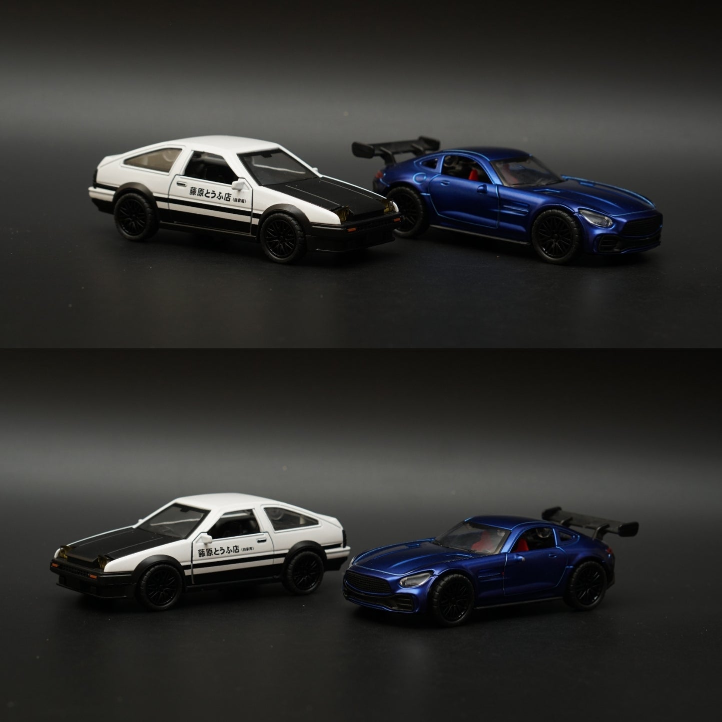 1:36 Toyota AE86 Trueno , Amg GT Blue , Diecast Combo -  Kunju Vandi  