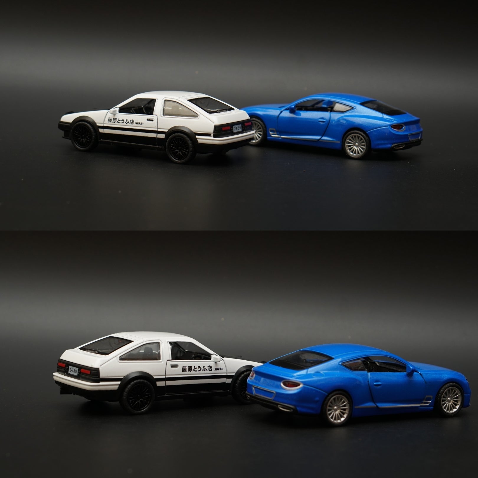 1:36 Toyota AE86 Trueno , Bentley (Blue, White) Diecast combo -  Kunju Vandi  