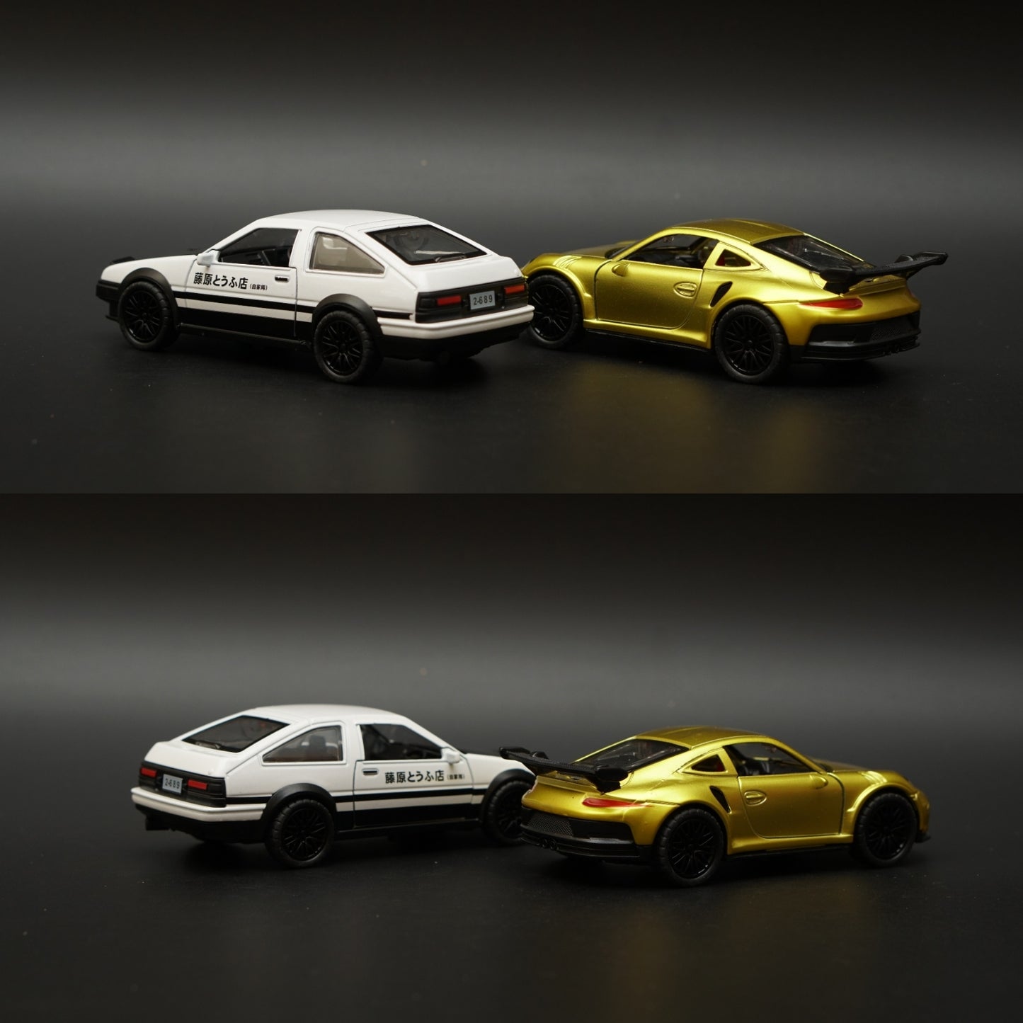 1:36 Toyota AE86 Trueno , Porsche (Gold) Diecast Combo -  Kunju Vandi  