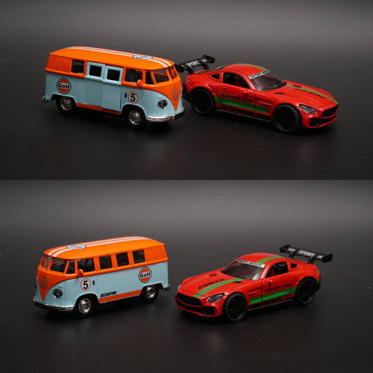 1:36 Volkswagen T1 , AmgGt Diecast combo (Red, Orange) -  Kunju Vandi  