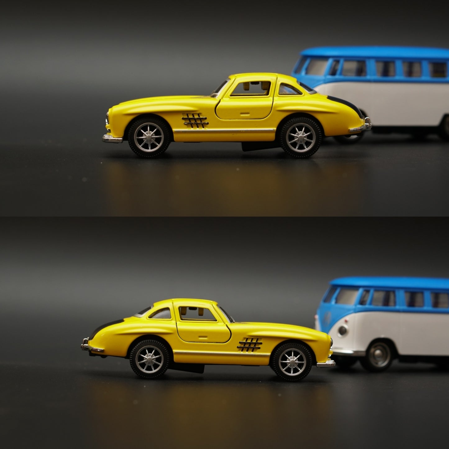 1:36 Volkswagen T1 Bus , Benz 300SL Combo (Yellow,Blue) -  Kunju Vandi  