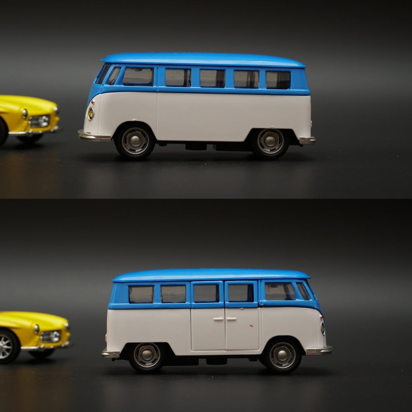 1:36 Volkswagen T1 Bus , Benz 300SL Combo (Yellow,Blue) -  Kunju Vandi  