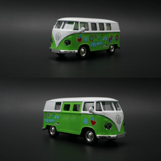 1:36 Volkswagen T1 Bus Diecast — Green & White | Retro City Tours -  Kunju Vandi  