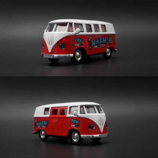 1:36 Volkswagen T1 Bus Diecast — Red & White | Comic Book Graffiti -  Kunju Vandi  