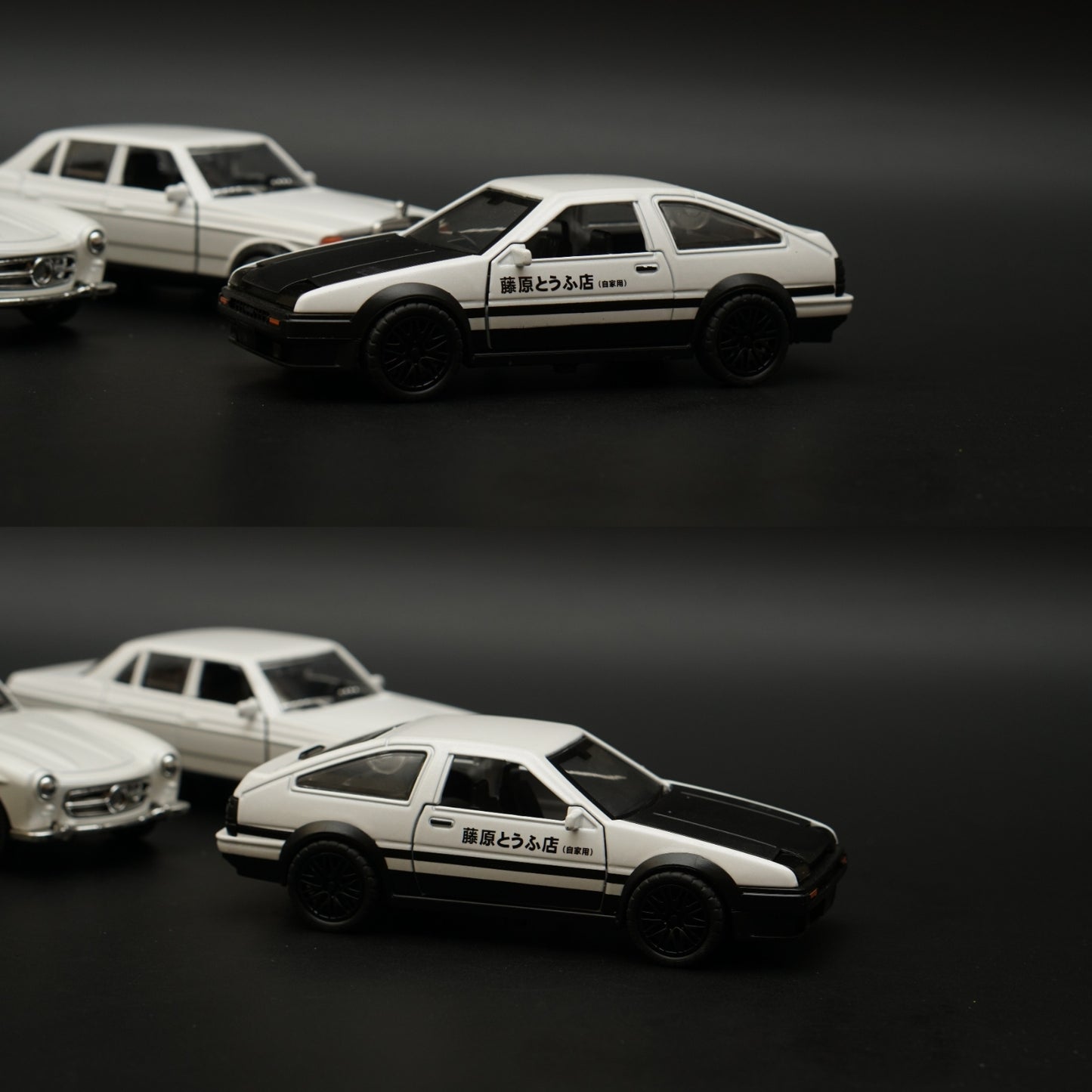 1:36 W123 ,300SL ,Ae86 Diecast Combo (White) -  Kunju Vandi  