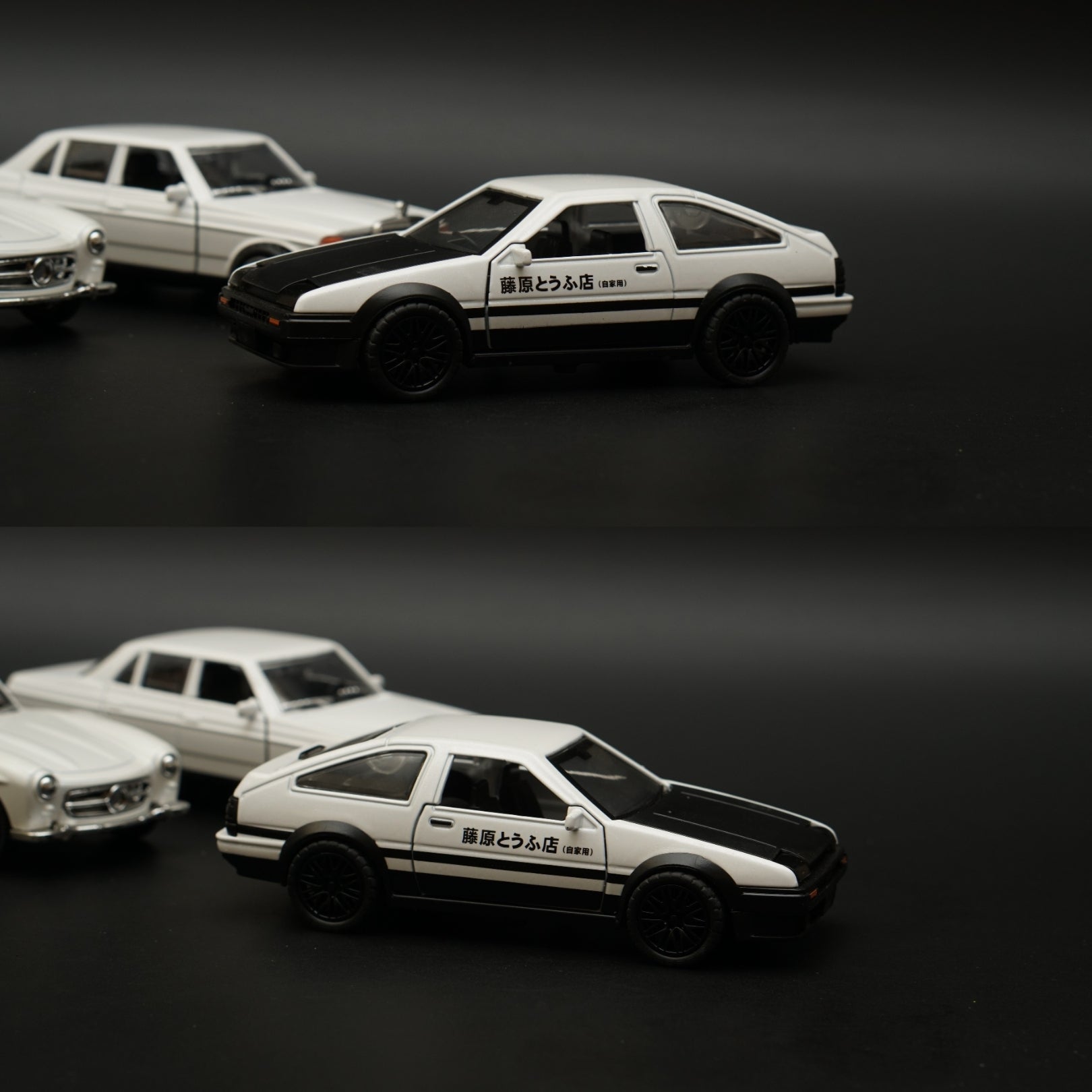 1:36 W123 ,300SL ,Ae86 Diecast Combo (White) -  Kunju Vandi  