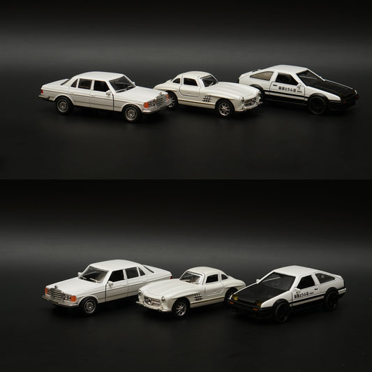 1:36 W123 ,300SL ,Ae86 Diecast Combo (White) -  Kunju Vandi  