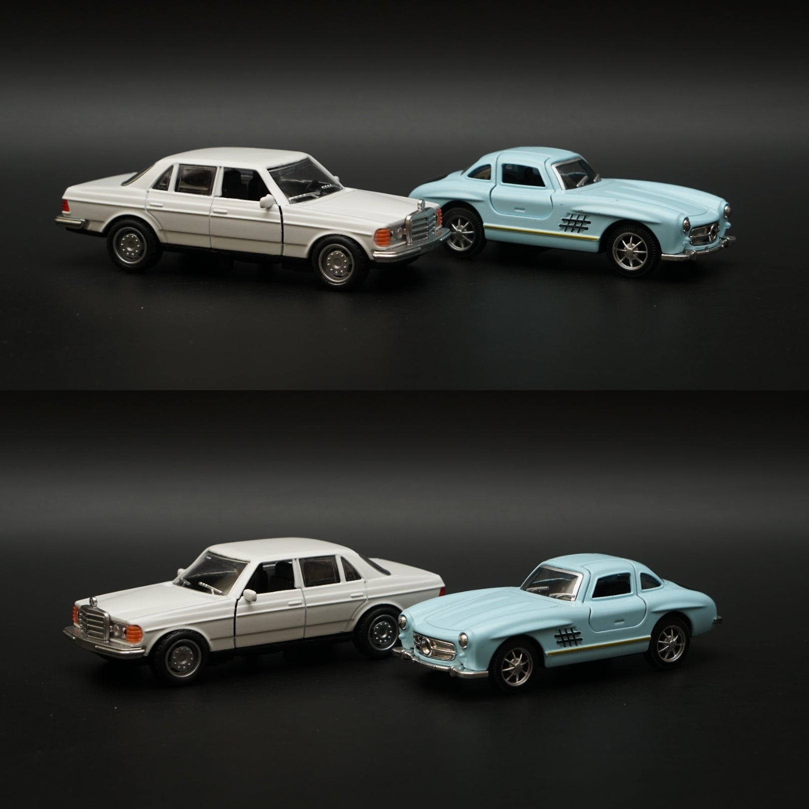 1:36 W123 , 300SL Diecast Combo (White,Blue) -  Kunju Vandi  