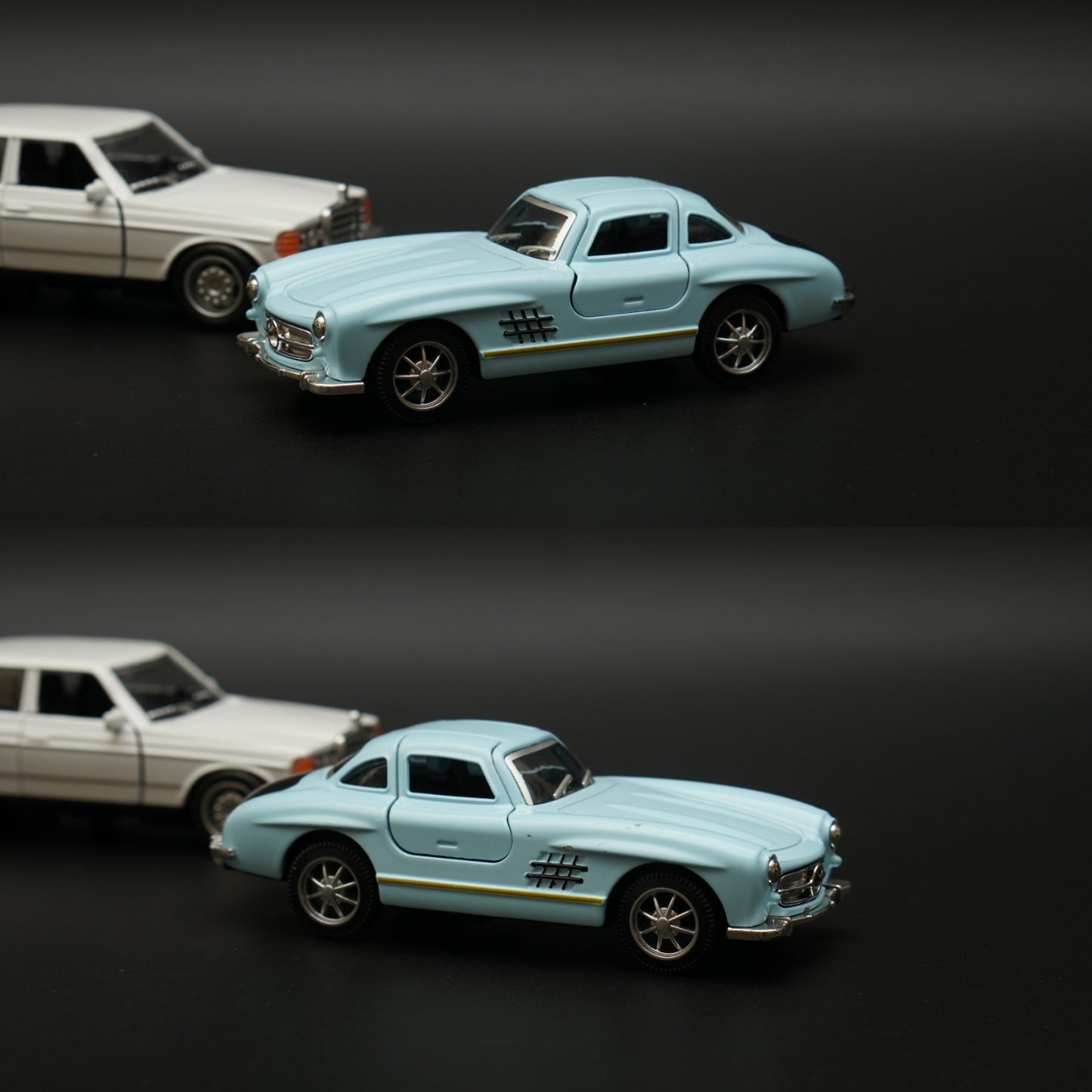 1:36 W123 , 300SL Diecast Combo (White,Blue) -  Kunju Vandi  