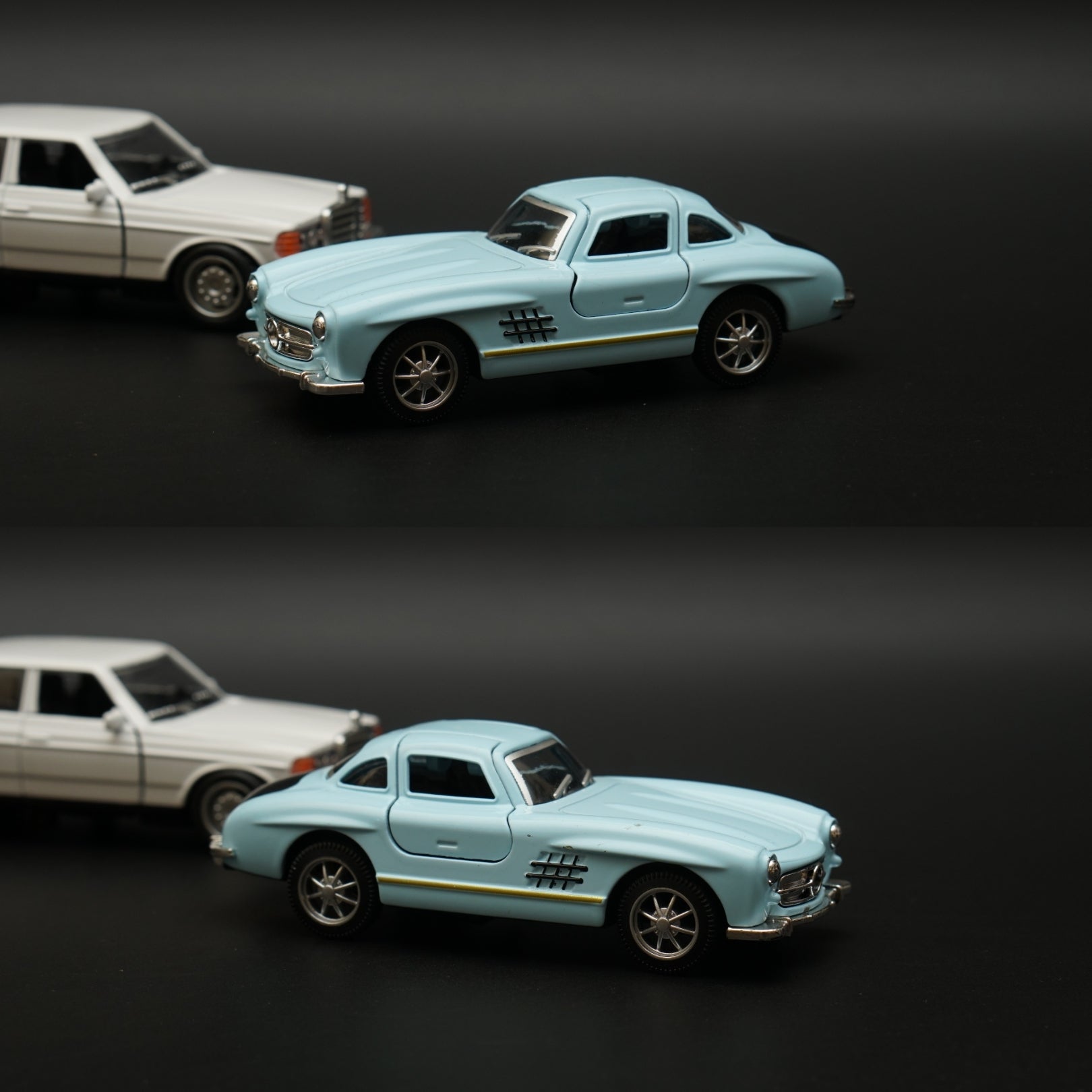 1:36 W123 , 300SL Diecast Combo (White,Blue) -  Kunju Vandi  