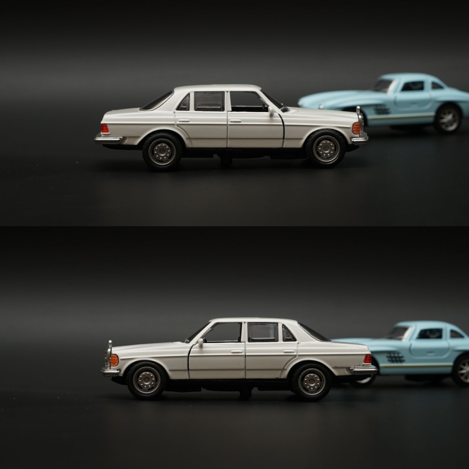 1:36 W123 , 300SL Diecast Combo (White,Blue) -  Kunju Vandi  