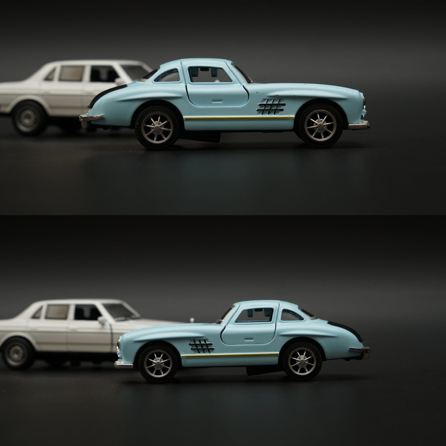 1:36 W123 , 300SL Diecast Combo (White,Blue) -  Kunju Vandi  