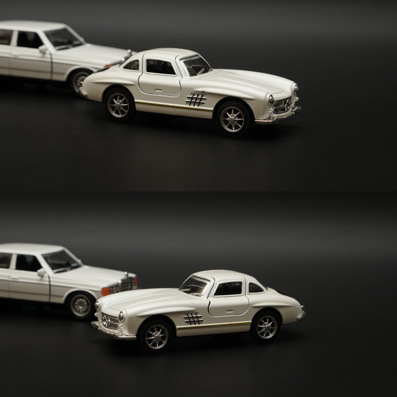 1:36 W123 , 300SL Diecast Combo (White,White) -  Kunju Vandi  