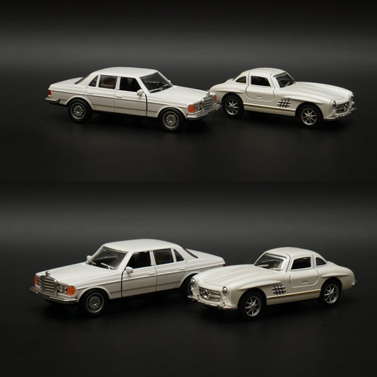 1:36 W123 , 300SL Diecast Combo (White,White) -  Kunju Vandi  