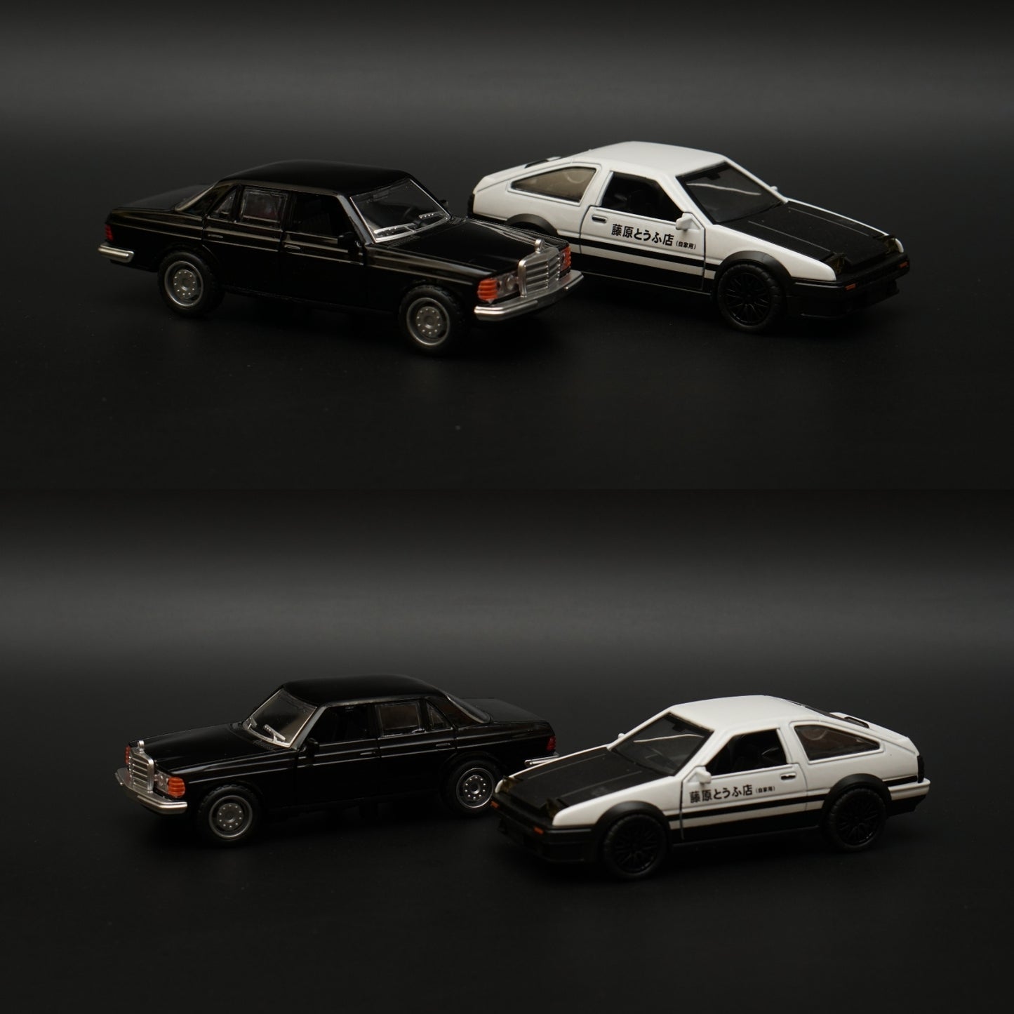 1:36 W123 , AE86 Diecast Combo (Black,White) -  Kunju Vandi  