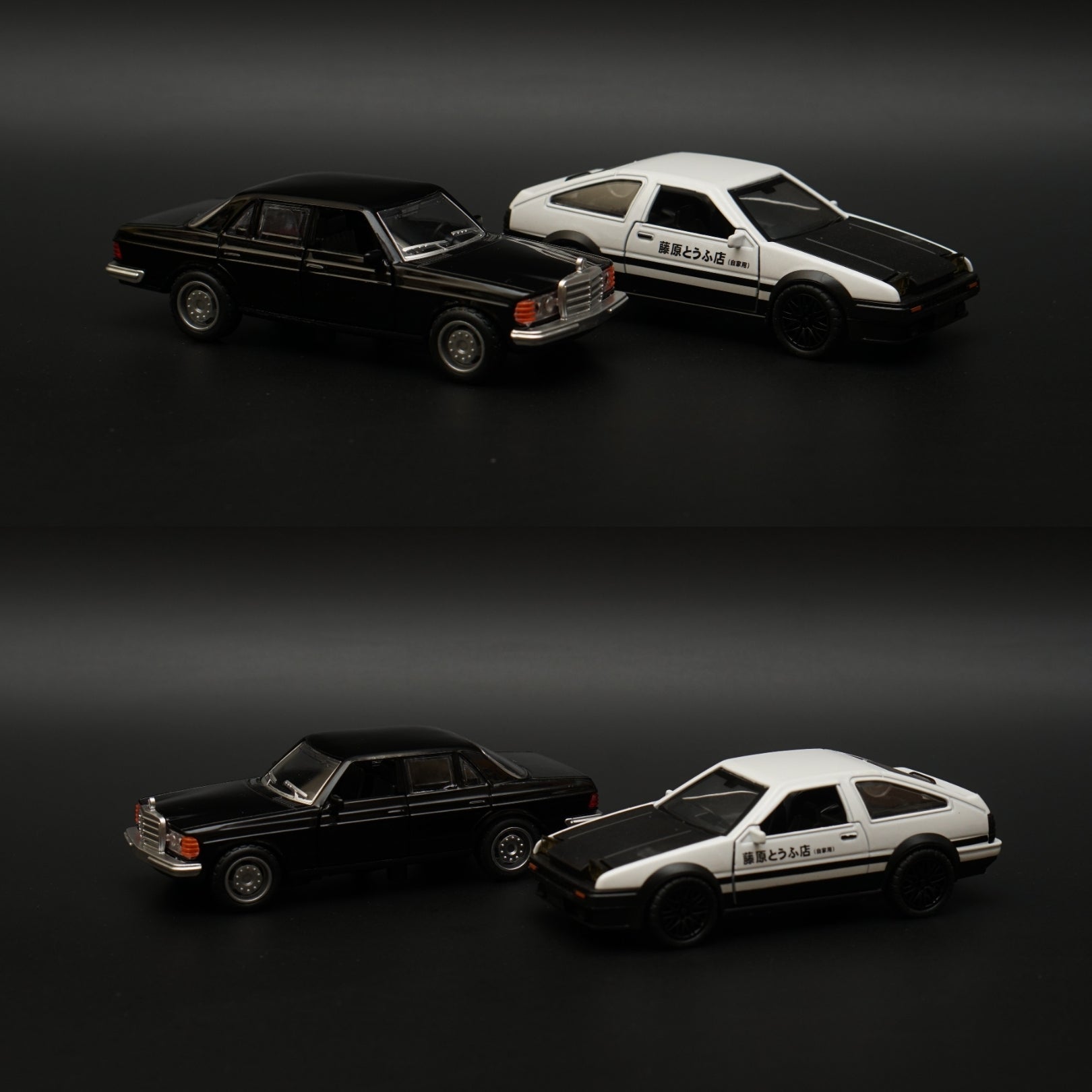 1:36 W123 , AE86 Diecast Combo (Black,White) -  Kunju Vandi  