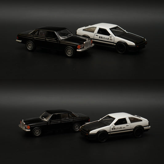 1:36 W123 , AE86 Diecast Combo (Black,White) -  Kunju Vandi  
