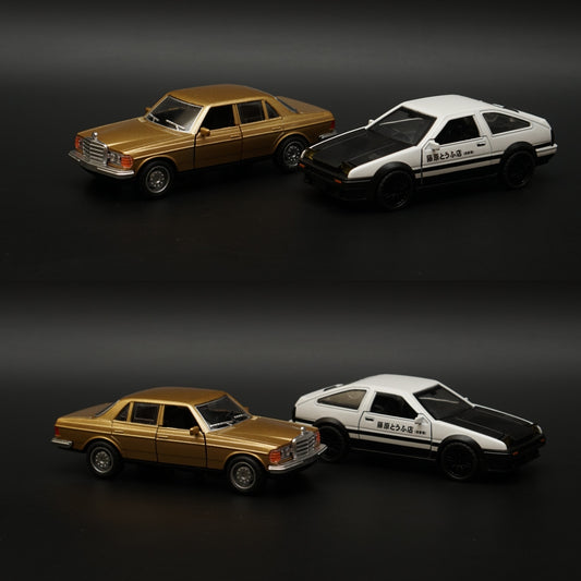 1:36 W123 , AE86 Diecast Combo (Golden,White) -  Kunju Vandi  