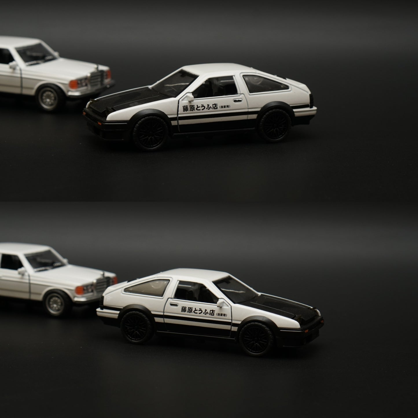 1:36 W123 , AE86 Diecast Combo (White,White) -  Kunju Vandi  