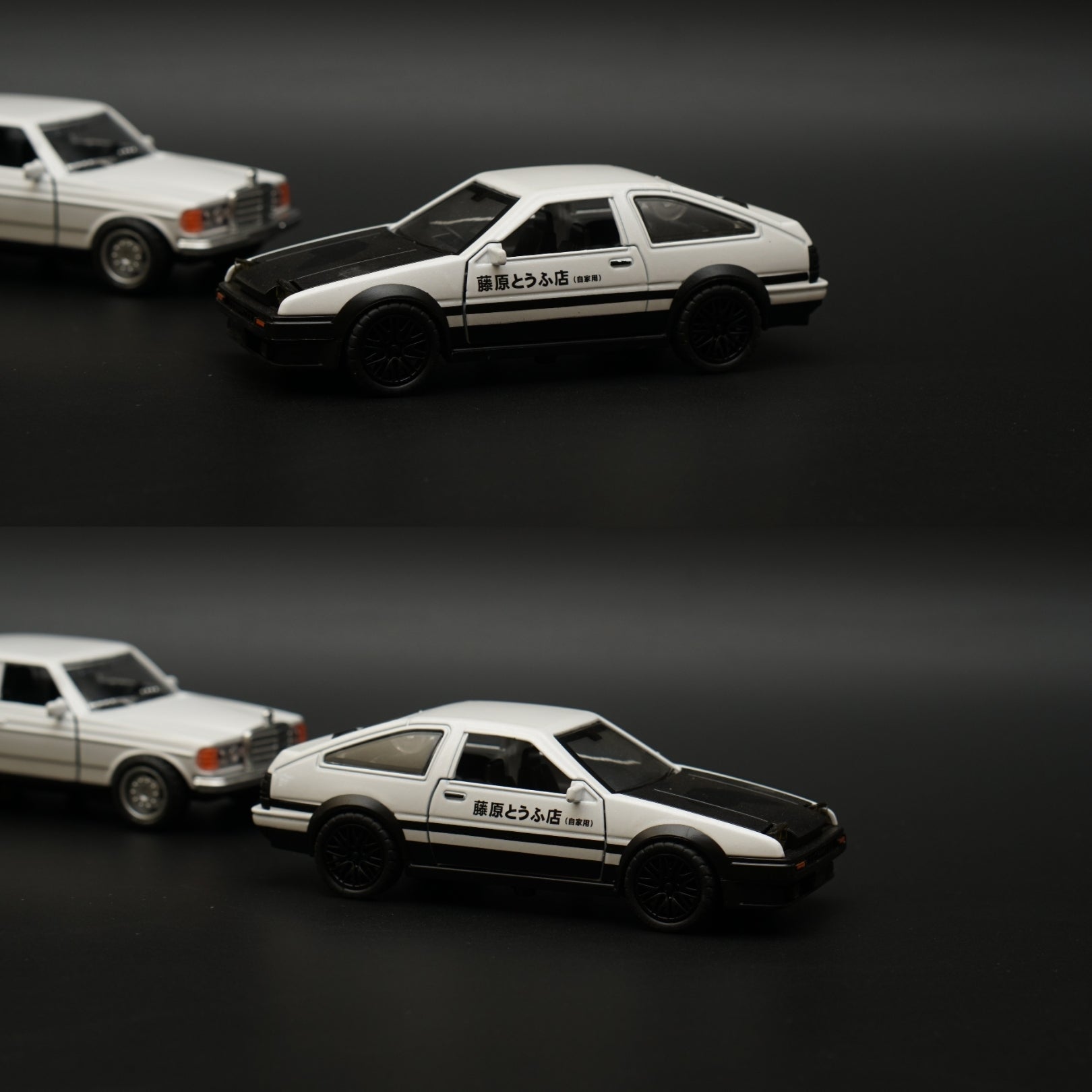 1:36 W123 , AE86 Diecast Combo (White,White) -  Kunju Vandi  