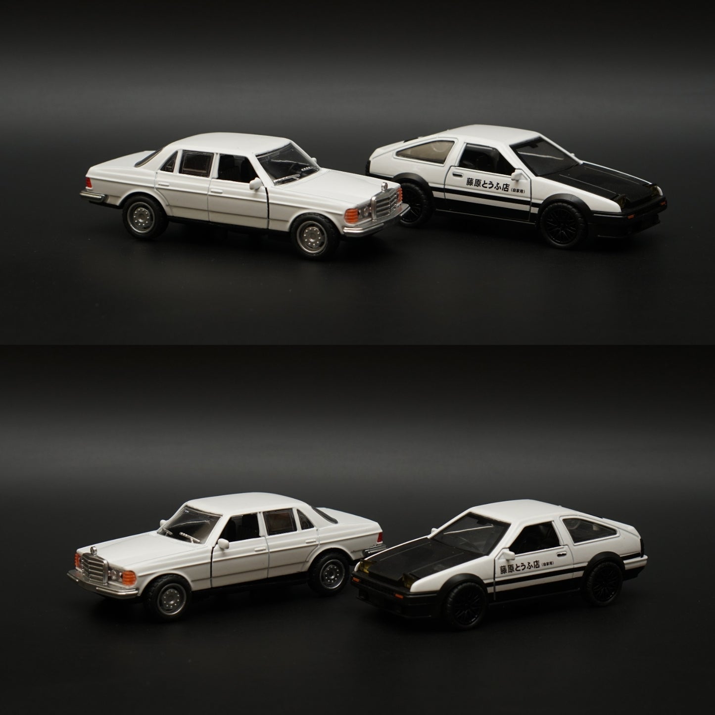 1:36 W123 , AE86 Diecast Combo (White,White) -  Kunju Vandi  