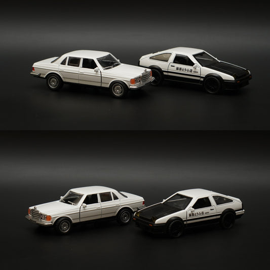 1:36 W123 , AE86 Diecast Combo (White,White) -  Kunju Vandi  