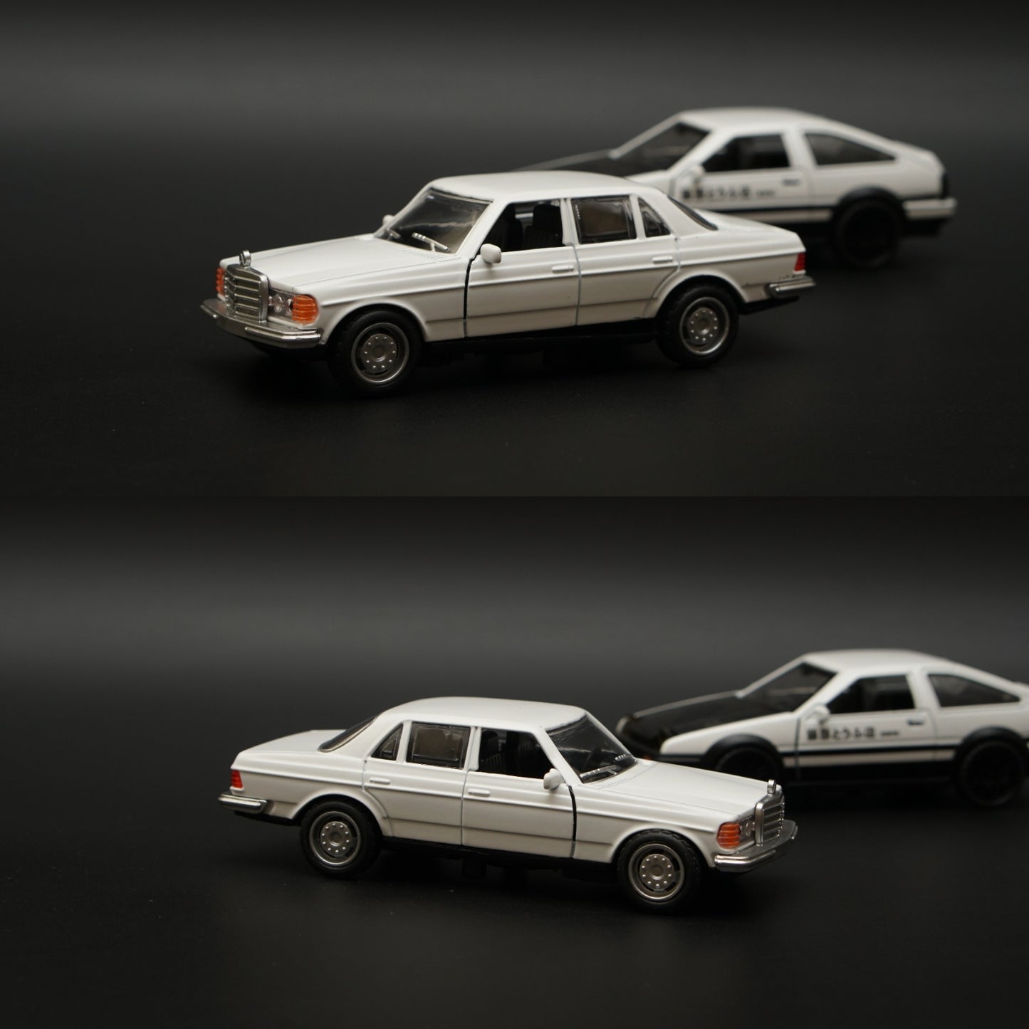 1:36 W123 , AE86 Diecast Combo (White,White) -  Kunju Vandi  